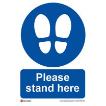 'Please Stand Here' Sign